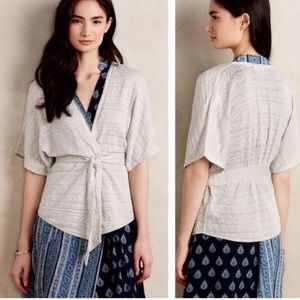 Anthropologie Moth Tie Waist Grey Kimono Cardigan